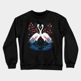 Whooping Crane Couple Valentine Crewneck Sweatshirt